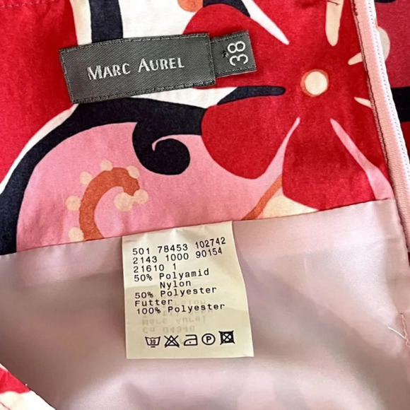 Marc Aurel Womens Size 38 A-Line Knee-Length Flower Print Skirt‎ Pockets Lined - Picture 6 of 10